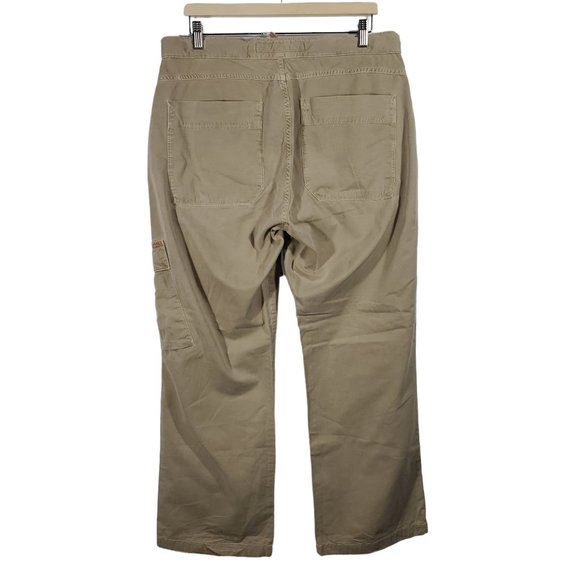 Retro Y2K Guess Jeans Cargo Pants Womens 32 Khaki Flare-Leg Baggy Drawstring - Picture 3 of 10